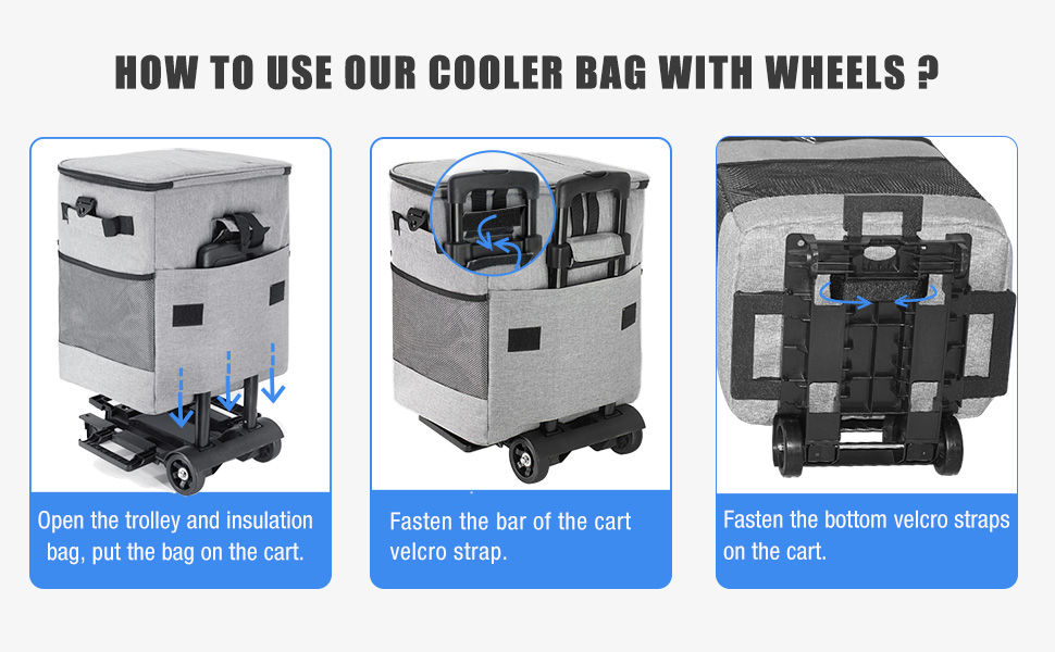 Insulated Collapsible Rolling Compact Cooler Smart Cart