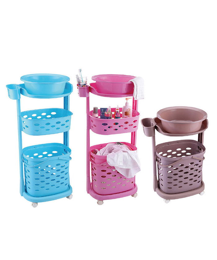 colored laundry baskets